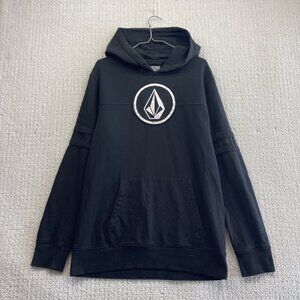 Y2K Volcom Stone Logo Embroidery Pullover Hoodie 2000s Skate Grunge Punk SZ S